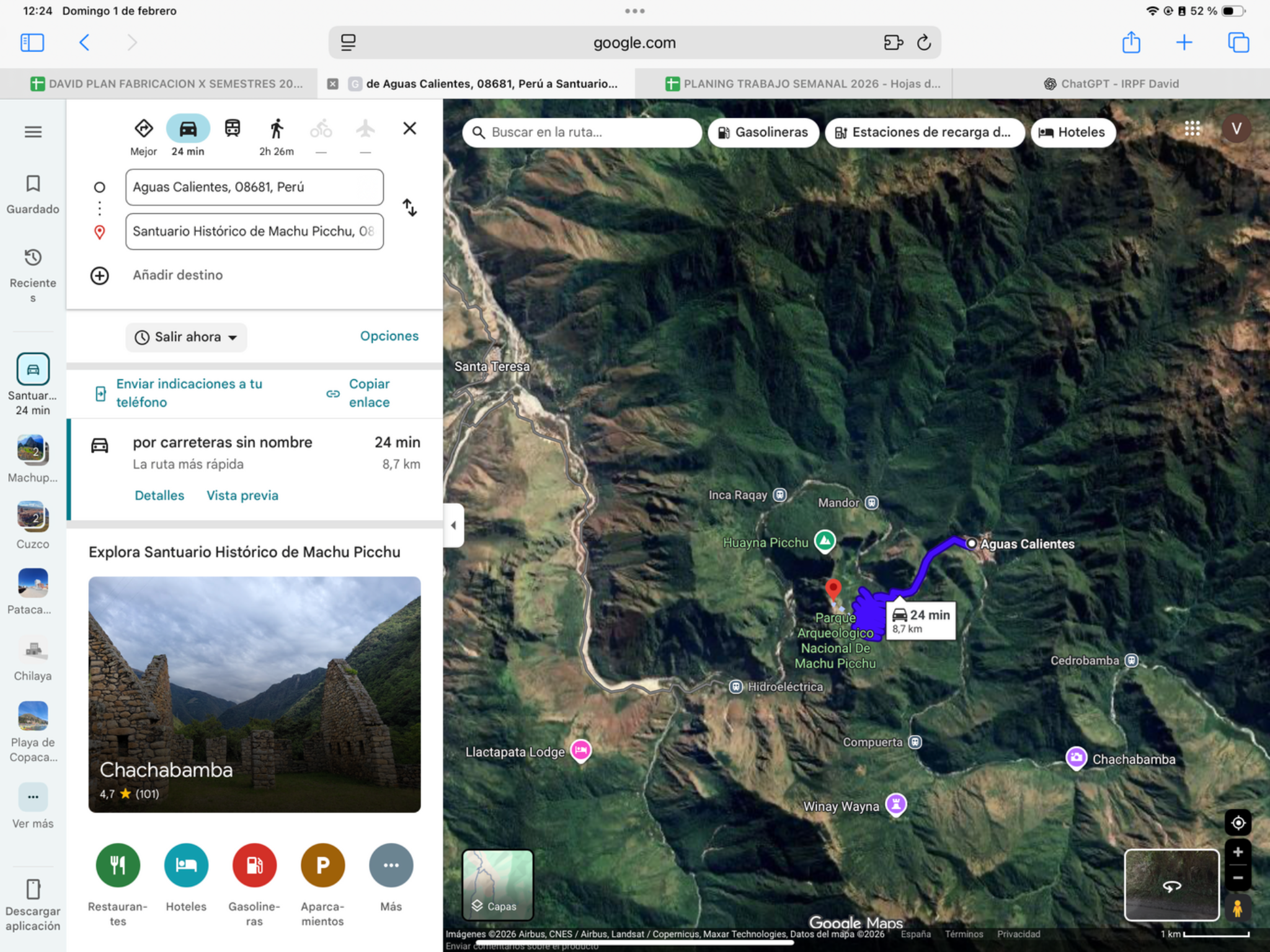 Machu Picchu — original route map